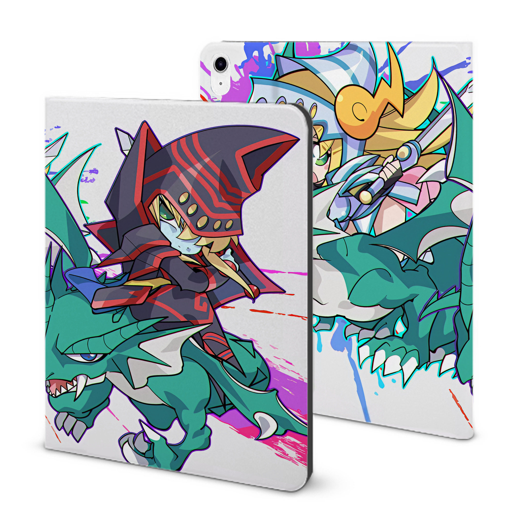（画像用） 遊☆戯☆王 Yu-Gi-Oh! IPad ケース ブック型 PUレザー TPU 耐衝撃 軽量 薄型 ペン収納なし 全面保護 IPad 各モデル対応